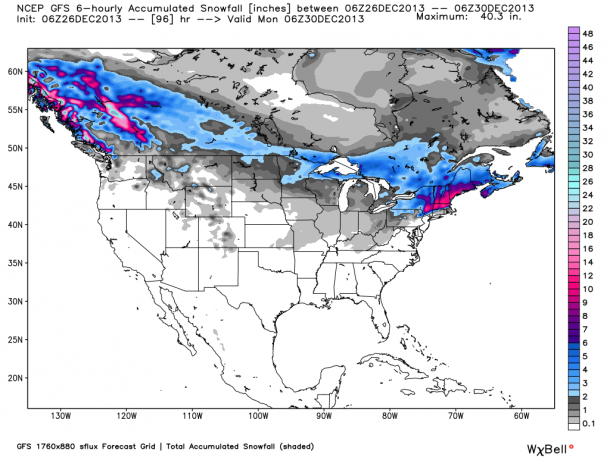 A look at the stomr system moving across the country | Graphic courtesy of Opensnow.com