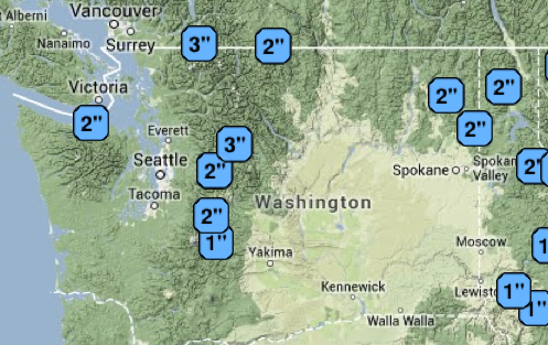 The 5-day powder forecast for Washington | Photo courtesy of Opensnow.com