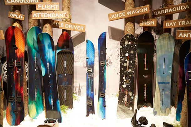 Burton's Family Tree collection, displayed in all their PET topsheet glory at SIA 2014 | P: Jesse Dawson / Burton