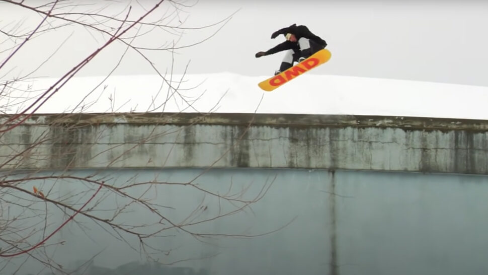 Blake Lamb Snowboarding Chain Link Fence and Skate Part