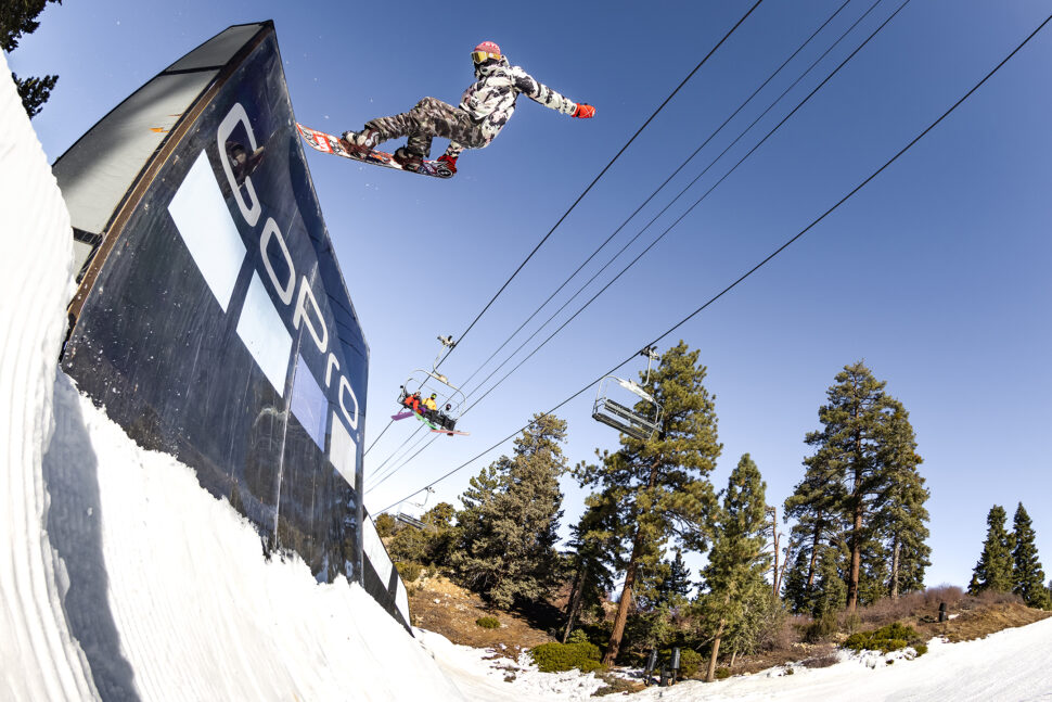 Lenny Mazzotti snowboarding at Bear Mountain
