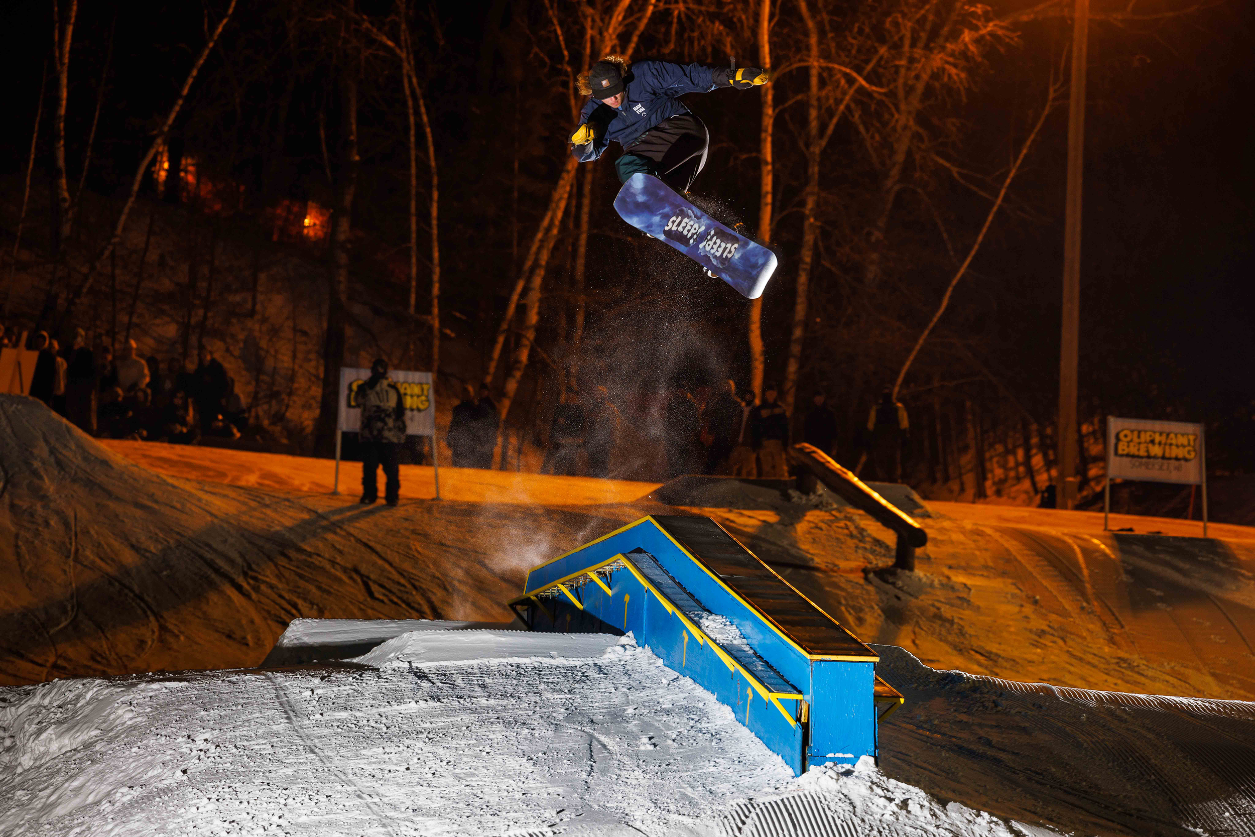 Kiefer Aschemen snowboards at Trollhaugen