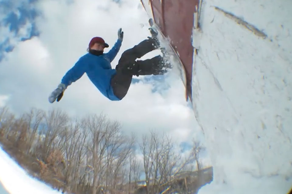 Christine Savage snowboarding