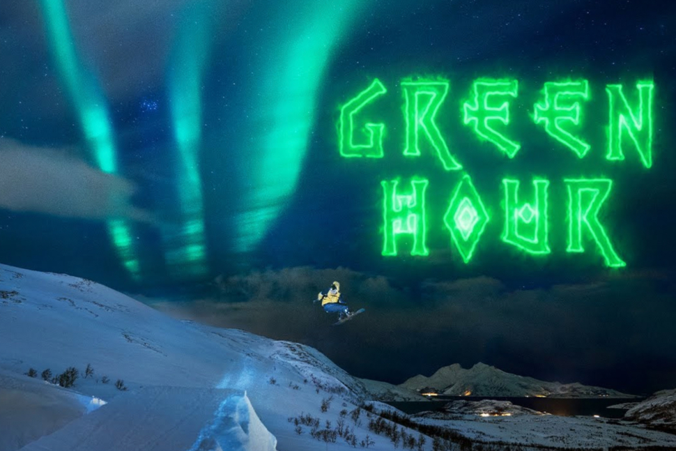 stale sandbech snowboarding northern lights